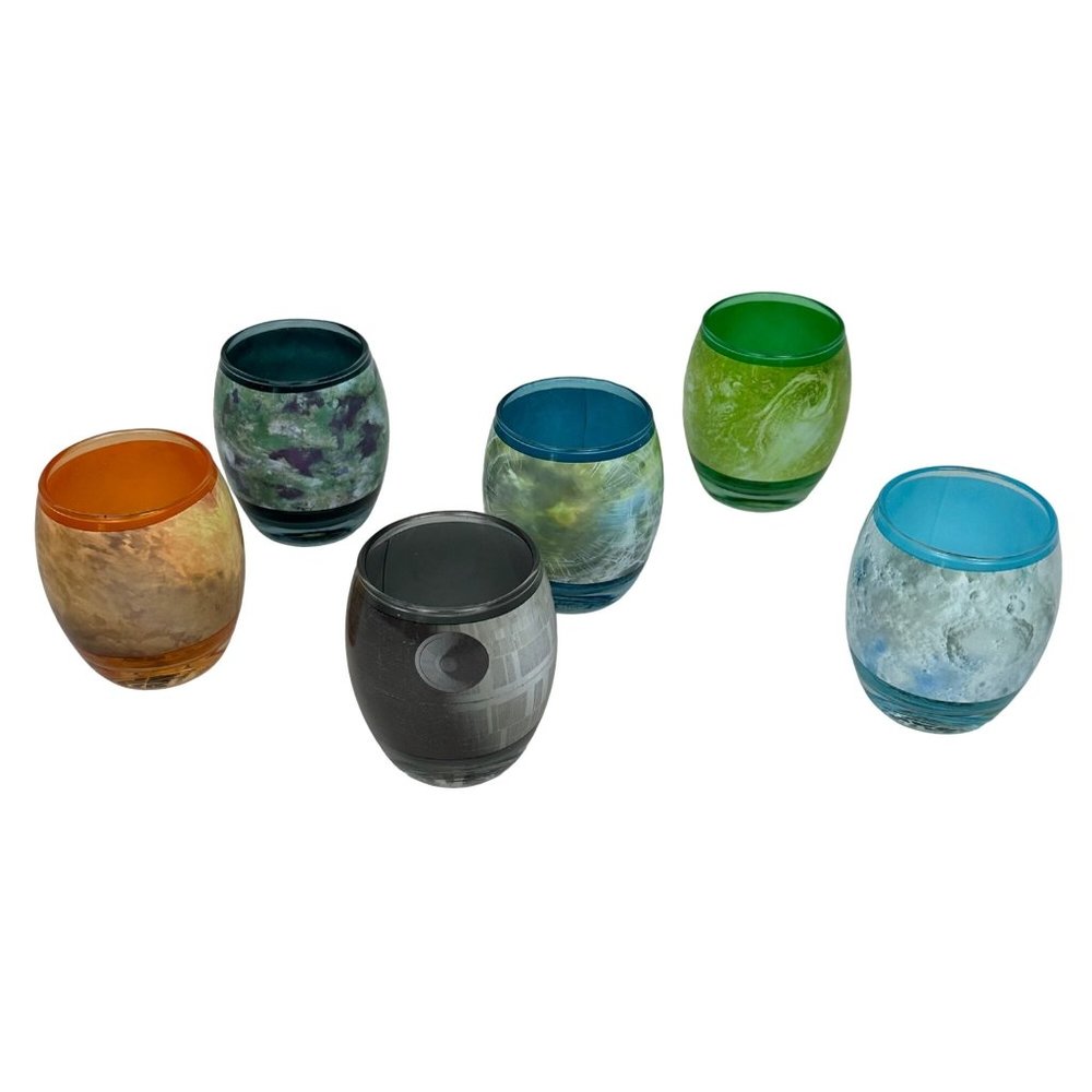 Disney Star Wars Planetary Glassware Set Of Six Glasses Drinkware NIB